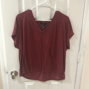 Womens maroon v neck top